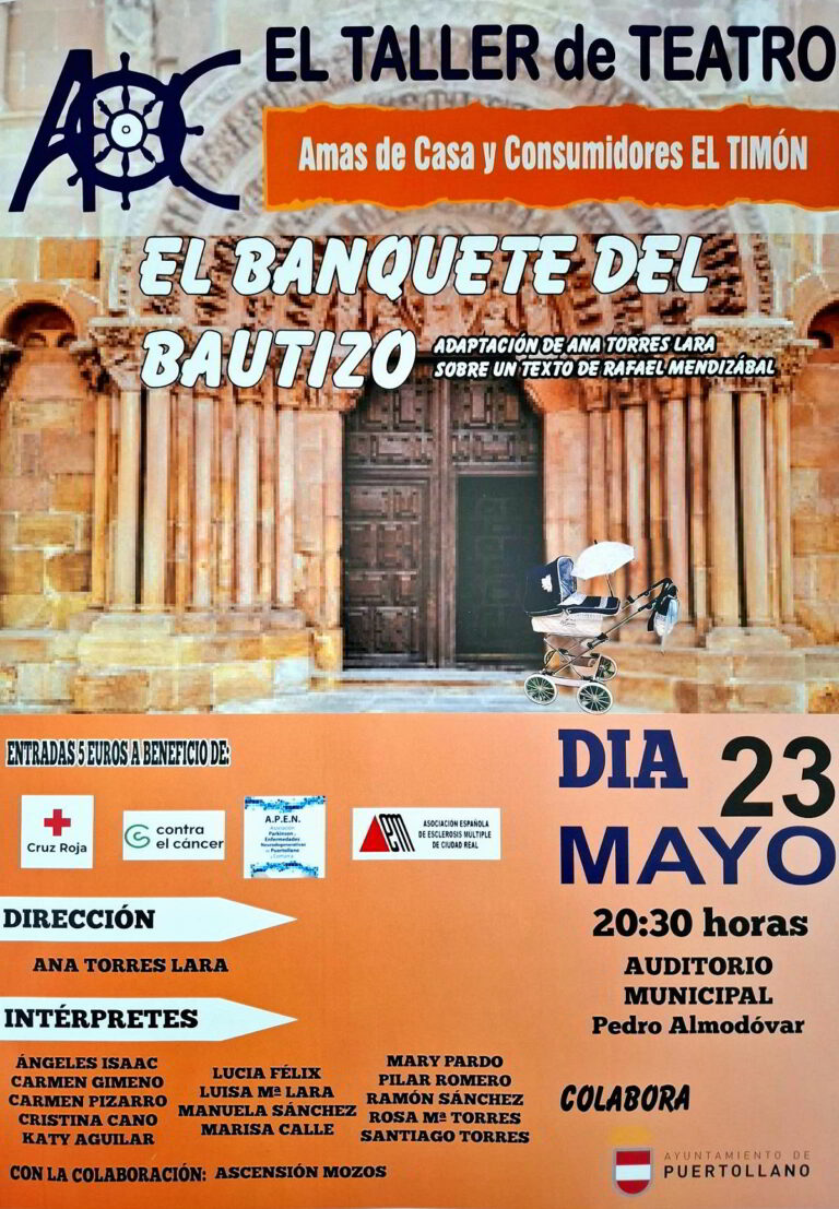 Puertollano: El taller de amas de casa representará «El banquete del bautizo» en una función teatral benéfica