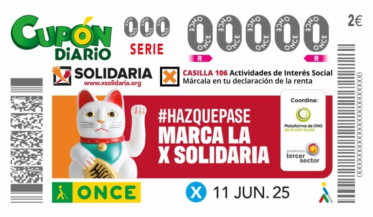 5 millones de cupones de la ONCE animan a la sociedad a marcar la ‘X Solidaria’ en la Declaración de la Renta