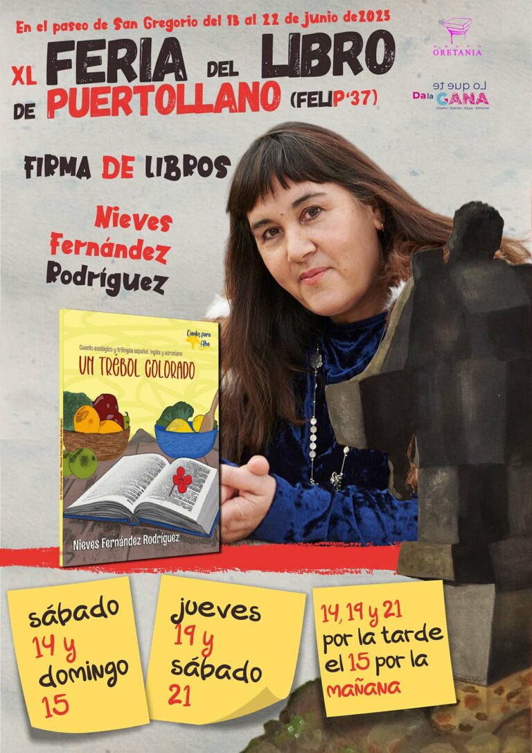 Hoy se firman en la caseta del Grupo Oretania y Lo Que Te Da La Gana: Eloísa Pardo, Nieves Fernández, y Andrés Mejía Godeo