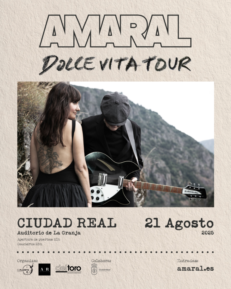 Amaral recalará en Ciudad Real con su ‘Dolce Vita Tour’ el próximo 21 de agosto
