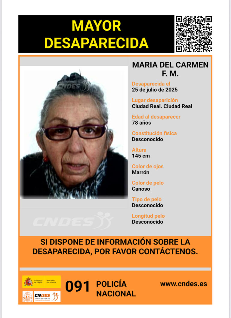 Piden la colaboración ciudadana para localizar a Carmen, desaparecida en Ciudad Real
