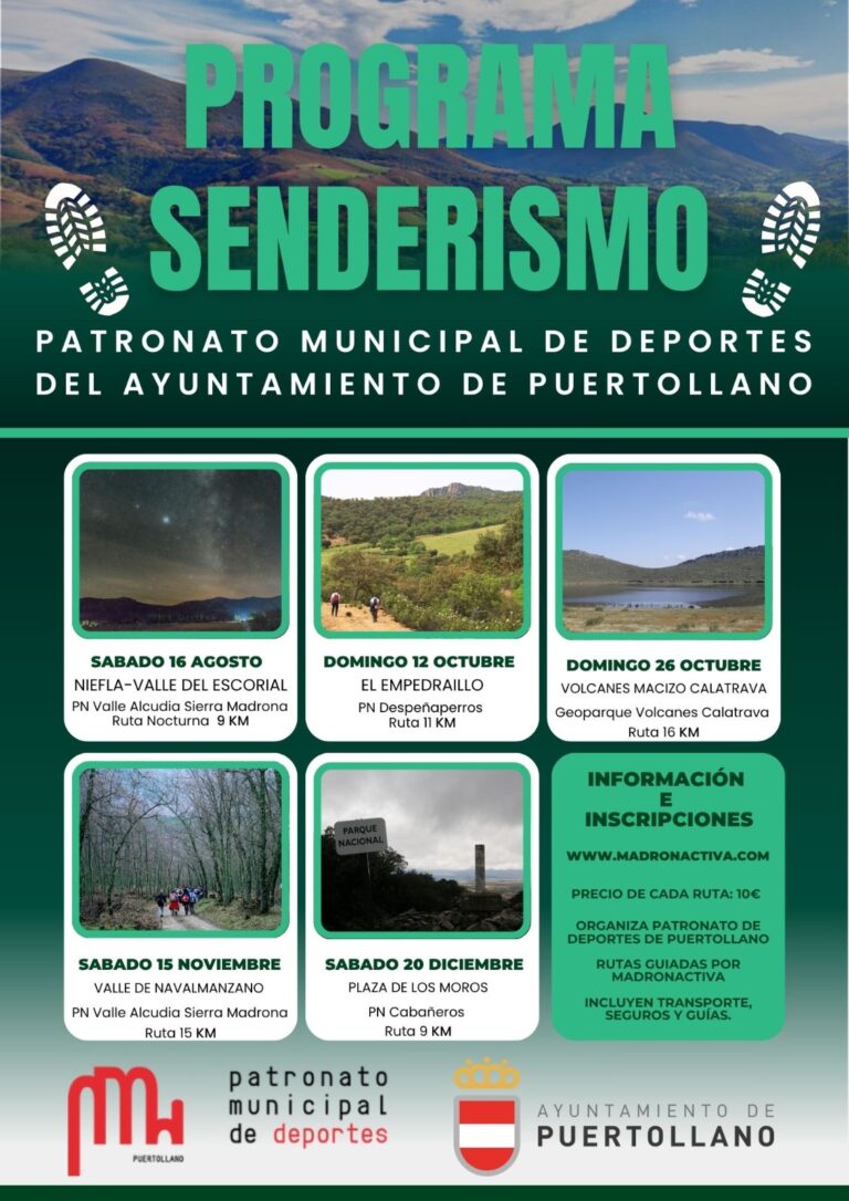 El Patronato de Deportes de Puertollano estrena programa de rutas senderistas con un itinerario seminocturno por el Valle de Alcudia