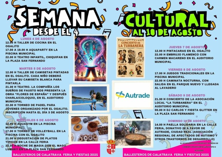 Música, una paella solidaria y mucha piscina copan desde este lunes la Semana Cultural de Ballesteros de Calatrava