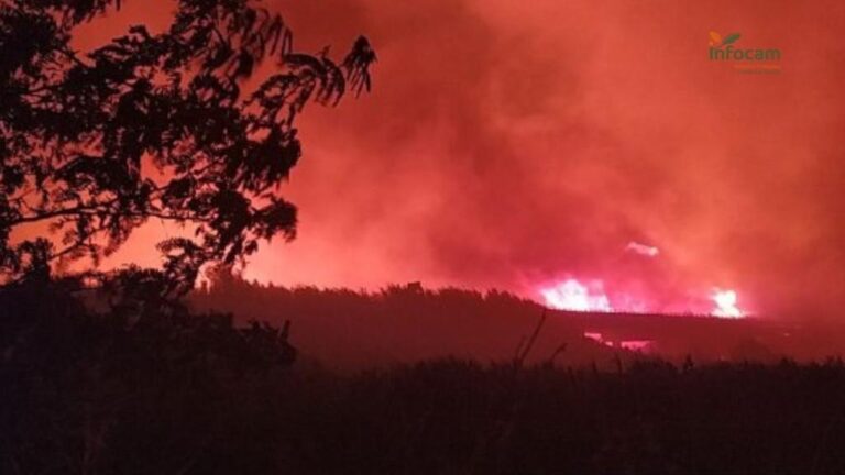 El fuego de Calera y Chozas obliga a cortar dos carreteras y se recomienda confinamiento de 5.000 personas