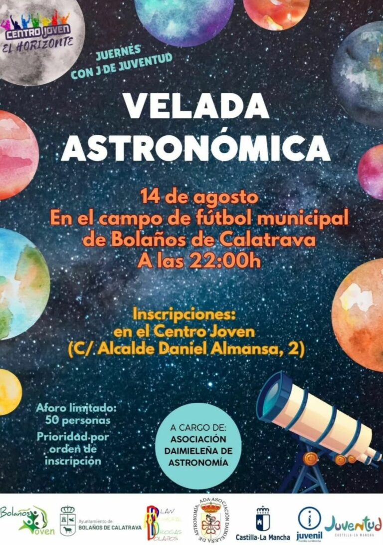 Bolaños de Calatrava celebrará una velada astronómica el 14 de agosto
