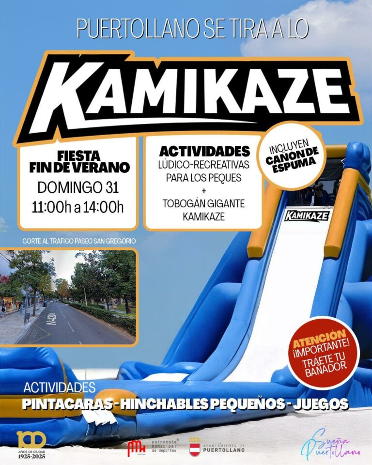 Puertollano: Instalarán un gran tobogán kamikaze e hinchables en la fiesta fin de verano del Paseo de San Gregorio