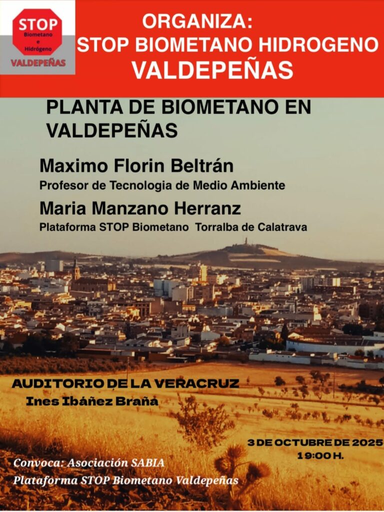 La Plataforma Stop Biometano Valdepeñas organiza una charla sobre el proyecto de una planta a escasa distancia del municipio