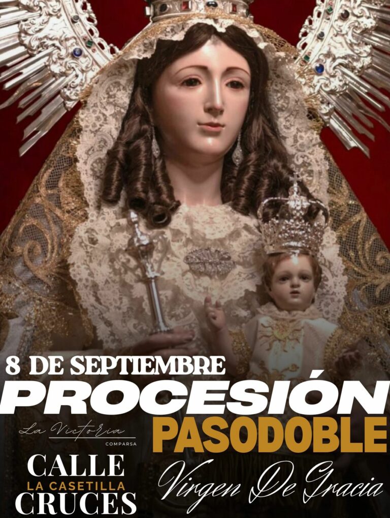 Puertollano: La comparsa La Victoria interpretará en la calle Cruces, durante la procesión, el pasodoble dedicado a la Virgen de Gracia