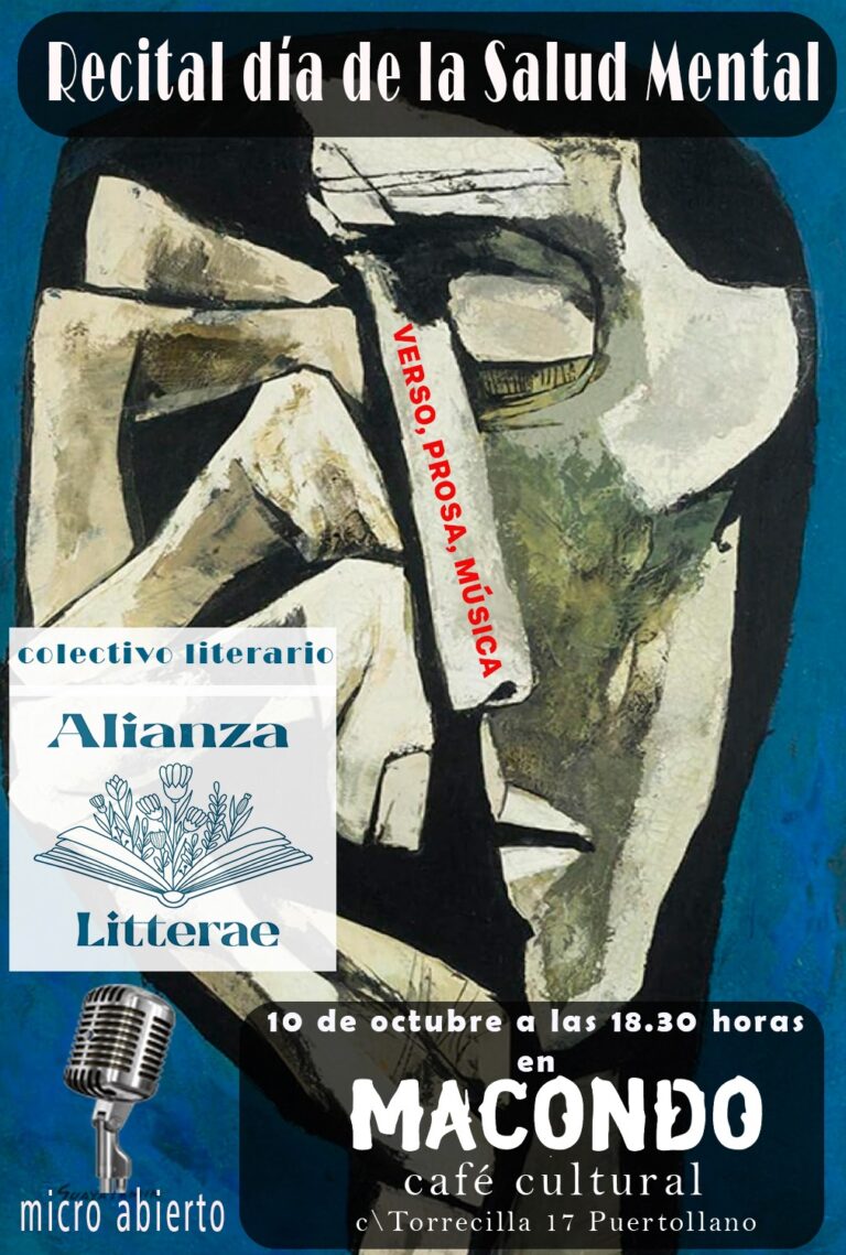 Macondo Café Cultural de Puertollano albergará un recital de Alianza Litterae por el Día de la Salud Mental