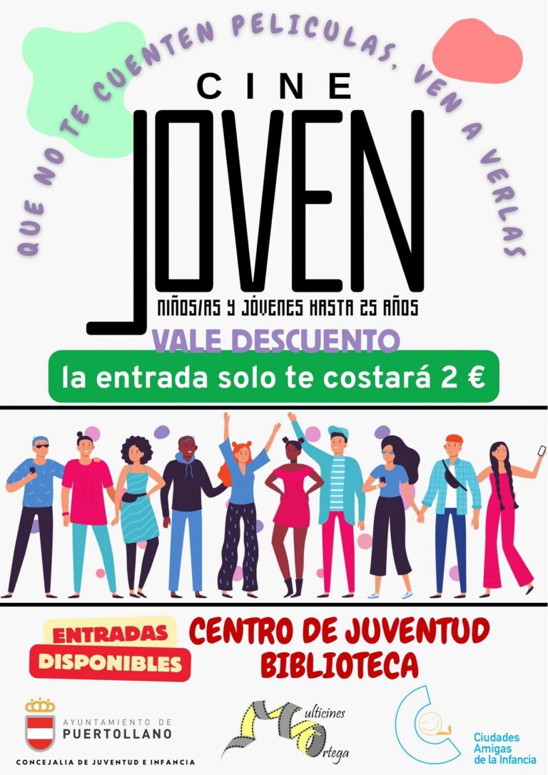 El Ayuntamiento de Puertollano repartirá 1.000 vales-descuento entre niños y jóvenes para asistir al cine por tan solo 2 euros