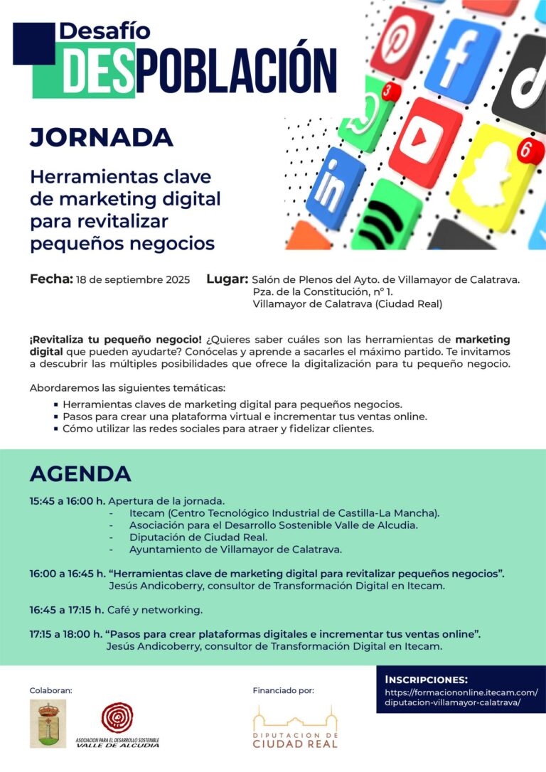 Valle de Alcudia colabora en la Jornada sobre herramientas de marketing digital para revitalizar pequeños negocios