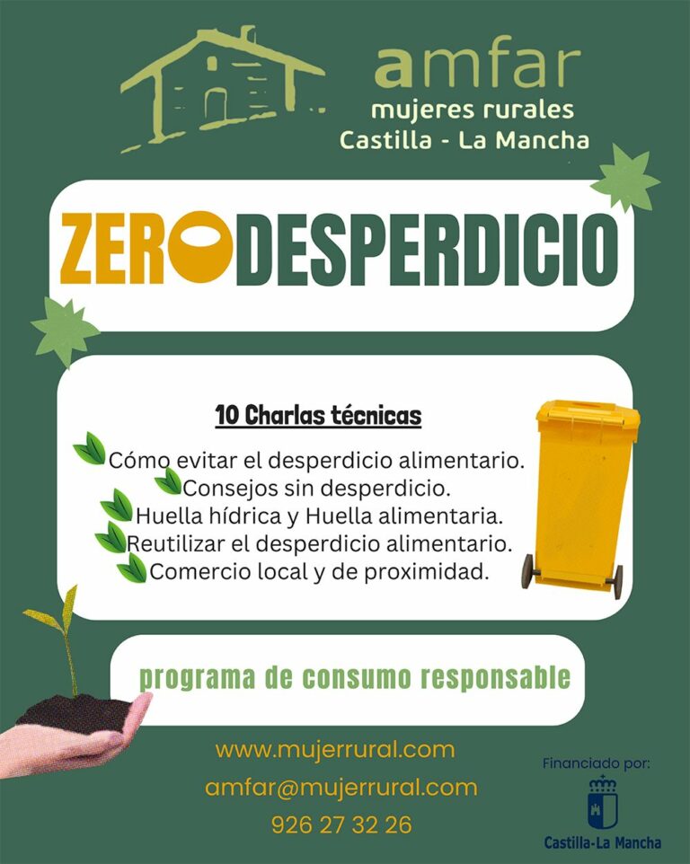 AMFAR desarrolla el programa ‘Zero Desperdicio Alimentario’ dirigido a mujeres rurales en Castilla-La Mancha