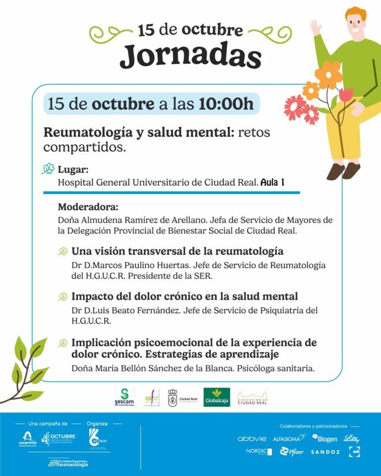 ACREAR organiza una jornada sobre reumatología y salud mental en el Hospital de Ciudad Real
