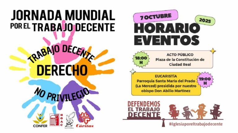 La iniciativa Iglesia por el Trabajo Decente prepara los actos del 7-O en Ciudad Real