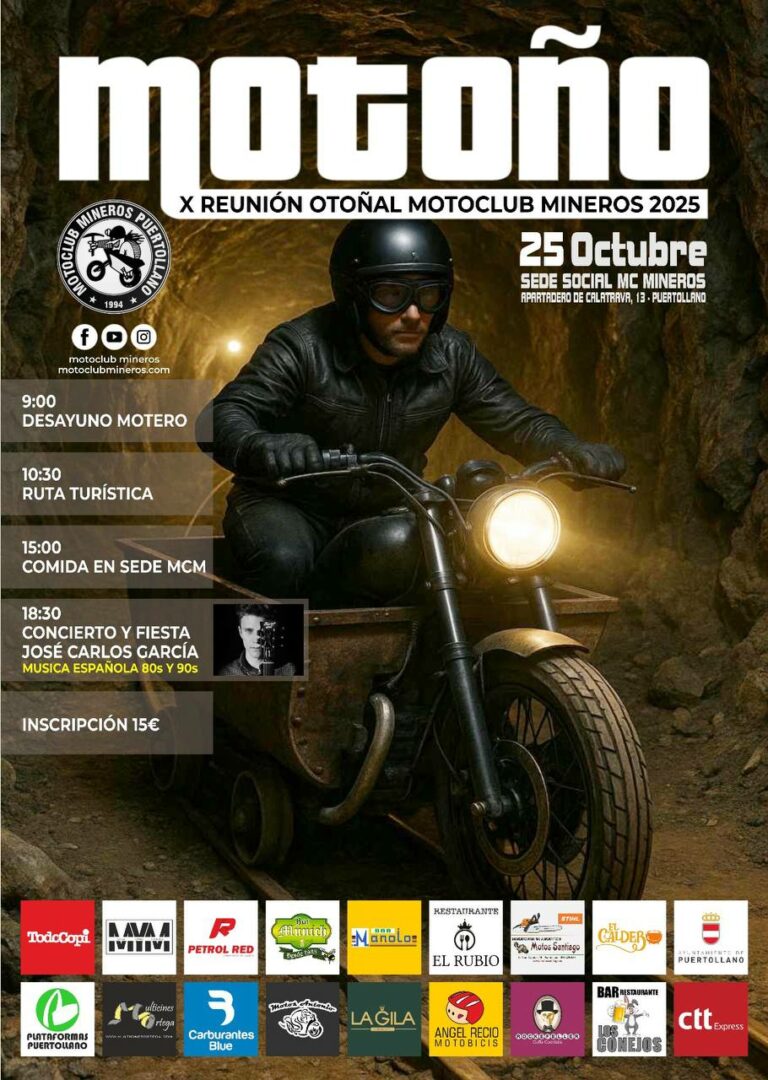 Puertollano: Rugirán los motores en el X Motoño 2025 de “Amigos del Motoclub Mineros”