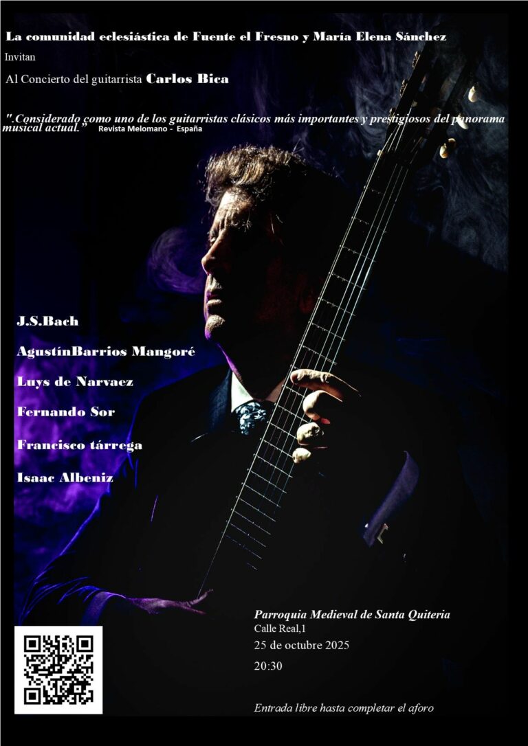 Carlos Bica en concierto en la Iglesia Medieval de Santa Quiteria de Fuente El Fresno