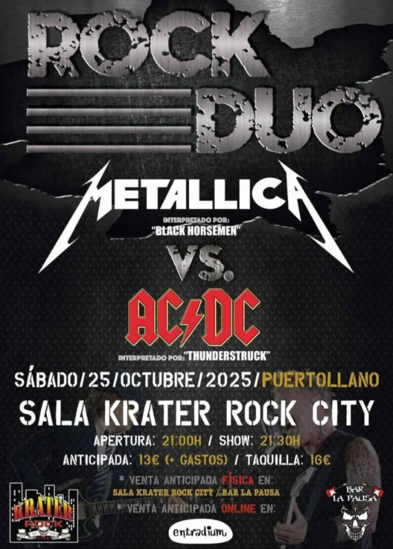 La sala Krater Rock City de Puertollano albergará el show Metallica versus AC/CD