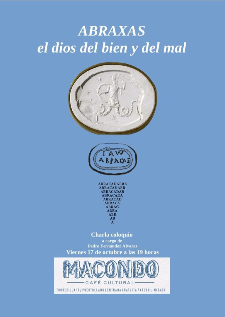 Charla a cargo de Pedro Fernández Álvarez, «Abraxas, el dios del bien y del mal», en los viernes culturales de Macondo Café Cultural de Puertollano