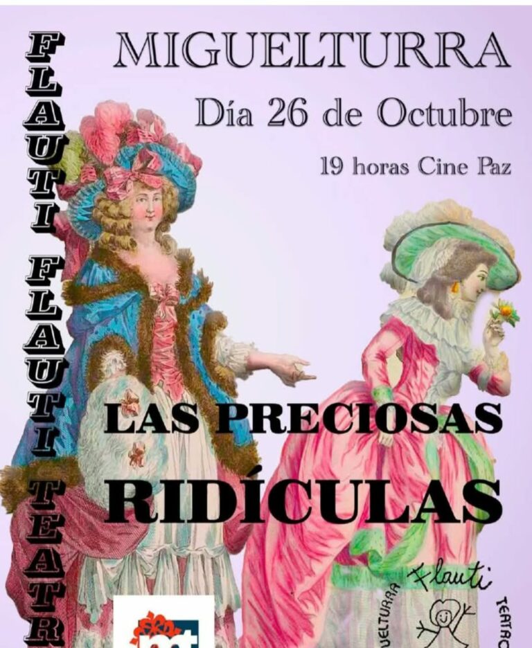 El Teatro Cine Paz de Miguelturra acoge la representación de «Las preciosas ridículas»