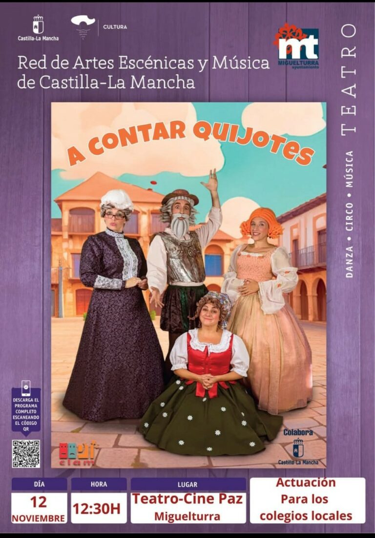 La Red de Artes Escénicas de Castilla-La Mancha presenta «A contar quijotes» en Miguelturra