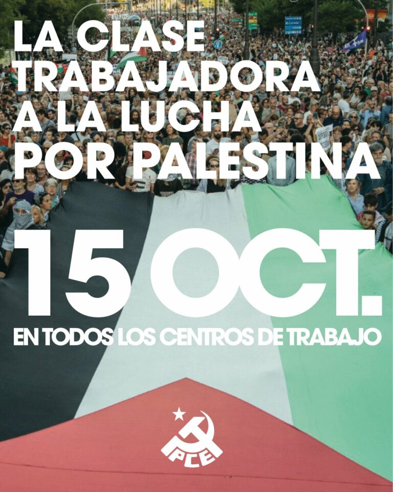 El Partido Comunista de Ciudad Real apoya la jornada de lucha en solidaridad con el pueblo palestino