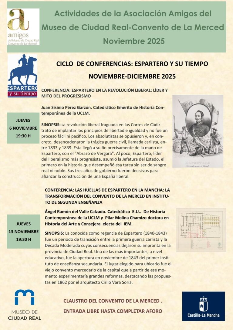 El Museo de la Merced acoge un ciclo de conferencias sobre Espartero y su tiempo