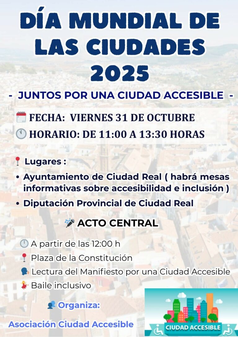 Ciudad Accesible celebra este 31 de octubre el Día Mundial de las Ciudades