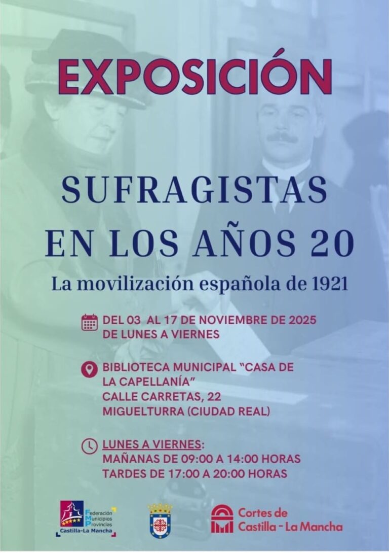 La biblioteca municipal de Miguelturra “Casa de la Capellanía acoge la exposición “Sufragistas en los años 20”