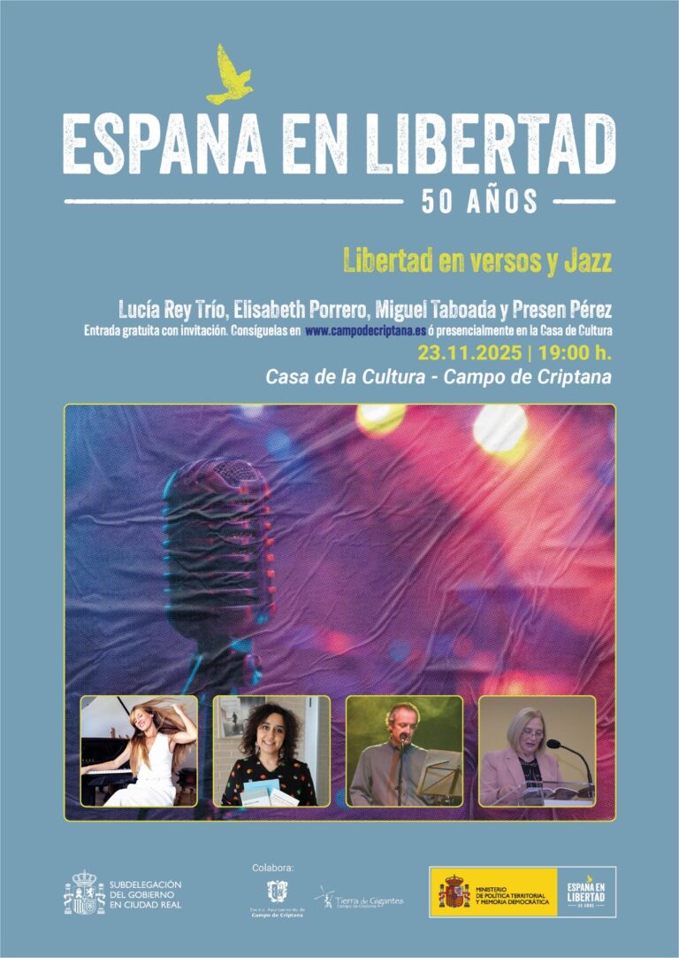 La Casa de la Cultura de Campo de Criptana acogerá un recital poético-musical dentro de la programación “50 años en libertad”