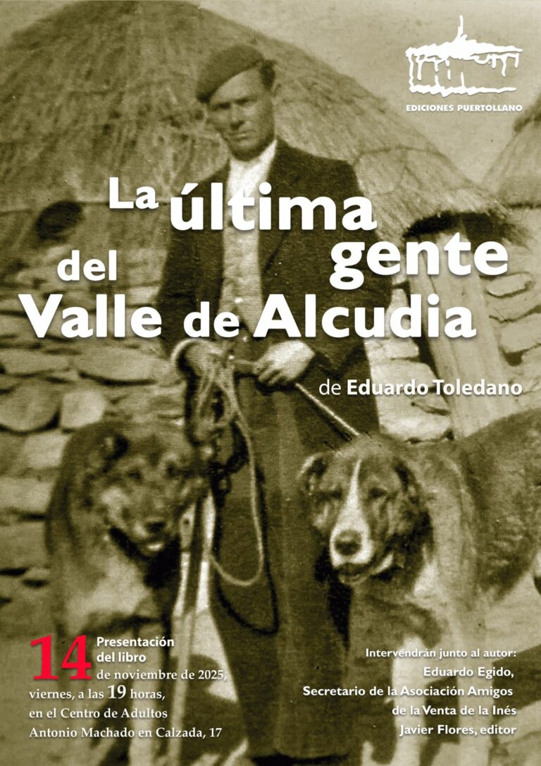 Eduardo Toledano presenta este viernes en Puertollano su libro ‘La última gente del Valle de Alcudia’
