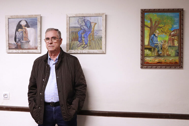 Miguel Montañés ha compartido su vocación pictórica autodidacta en la Casa de la Marquesa de Almodóvar del Campo