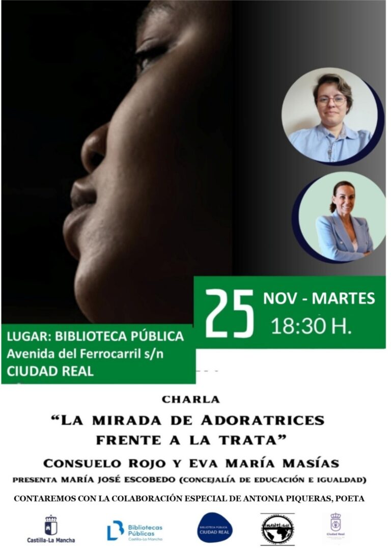 La Biblioteca Pública de Ciudad Real acogerá la charla «La mirada de Adoratrices frente a la trata»