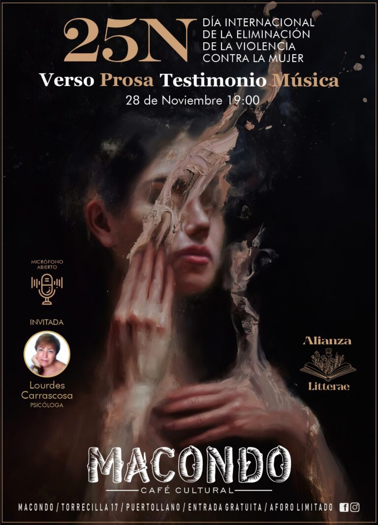 Recital por el 25N con micrófono abierto este viernes en Macondo Café Cultural de Puertollano