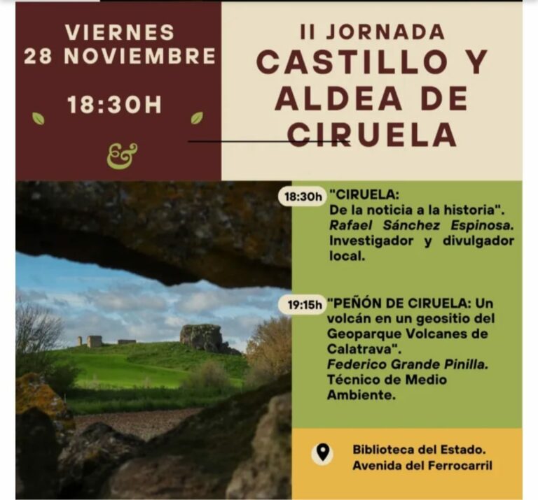 Una jornada abordará la historia y geología del Castillo y Aldea de Ciruela