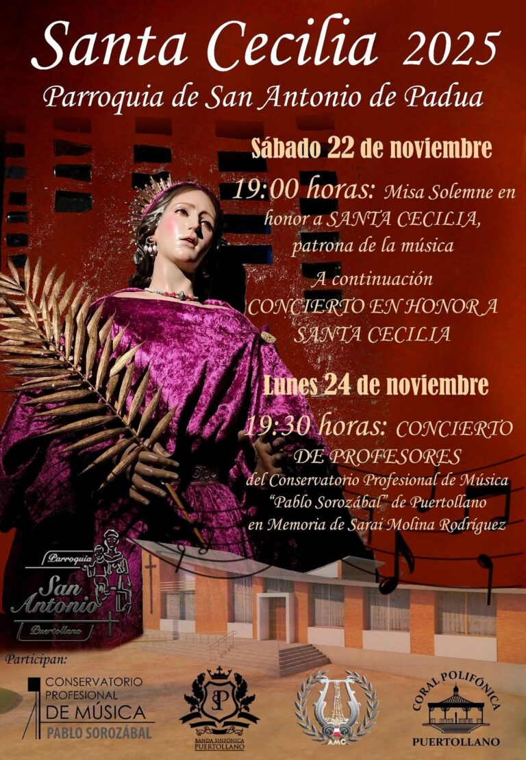 Puertollano: La parroquia de San Antonio de Padua acoge el concierto en honor a Santa Cecilia y el homenaje a Sarai Molina