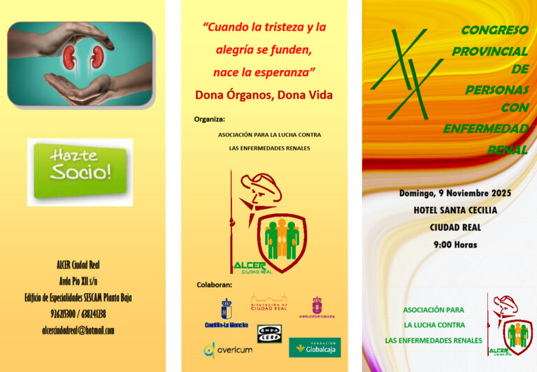 Ciudad Real acoge el XX Congreso Provincial de Personas con Enfermedad Renal