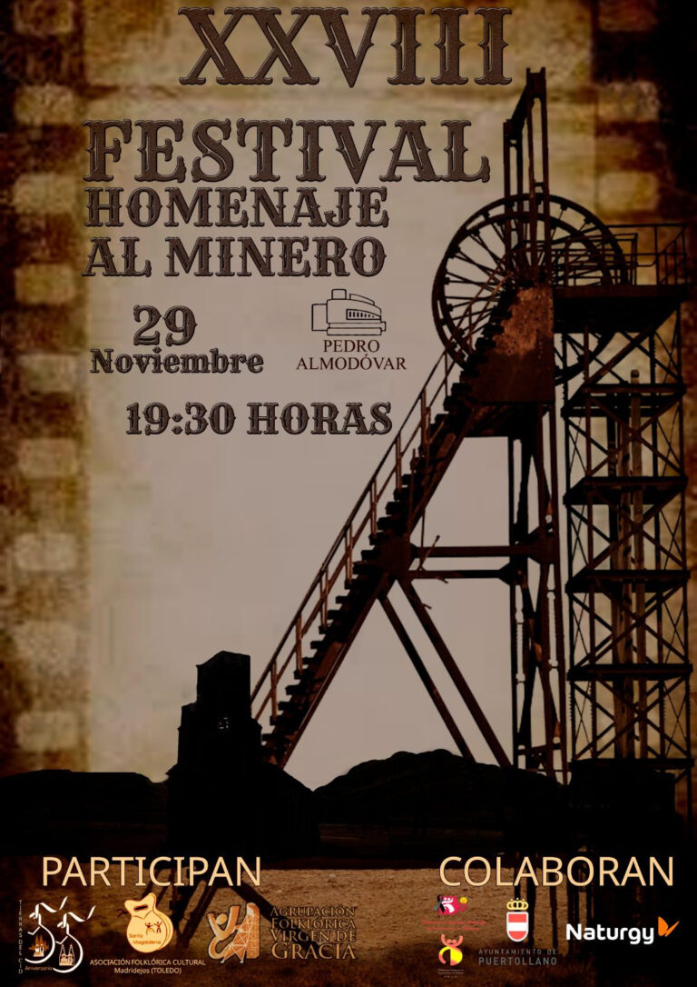 El minero Máximo Sánchez será homenajeado en el Festival Folklórico con danzas de Burgos, Madridejos y Puertollano