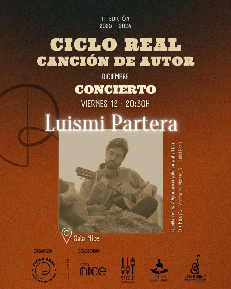 El Ciclo Real de Canción de Autor cierra su año con el concierto de Luismi Partera esta tarde en la Sala Nice
