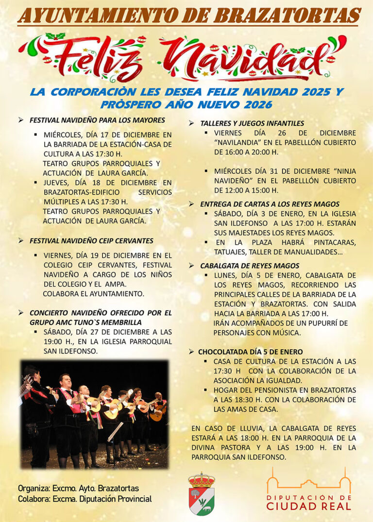 Actividades para todas las edades en la programación navideña de Brazatortas