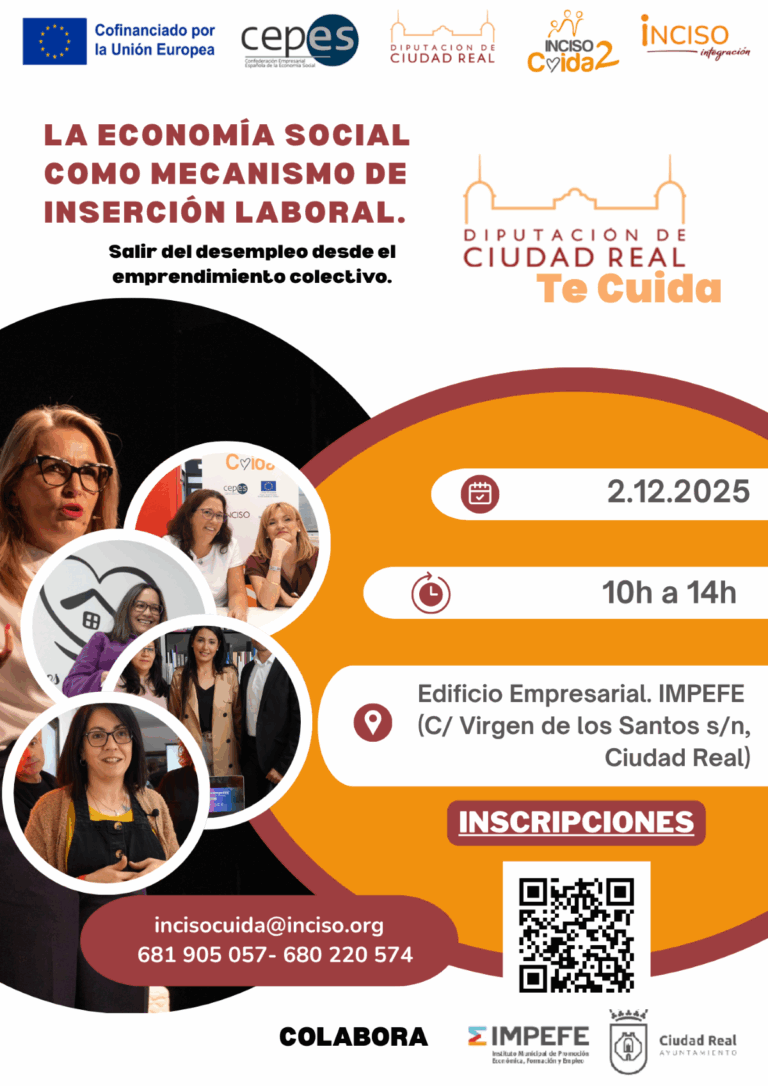 La Diputación de Ciudad Real e INCISO Integración realizarán una jornada sobre Economía Social como mecanismo de inserción laboral