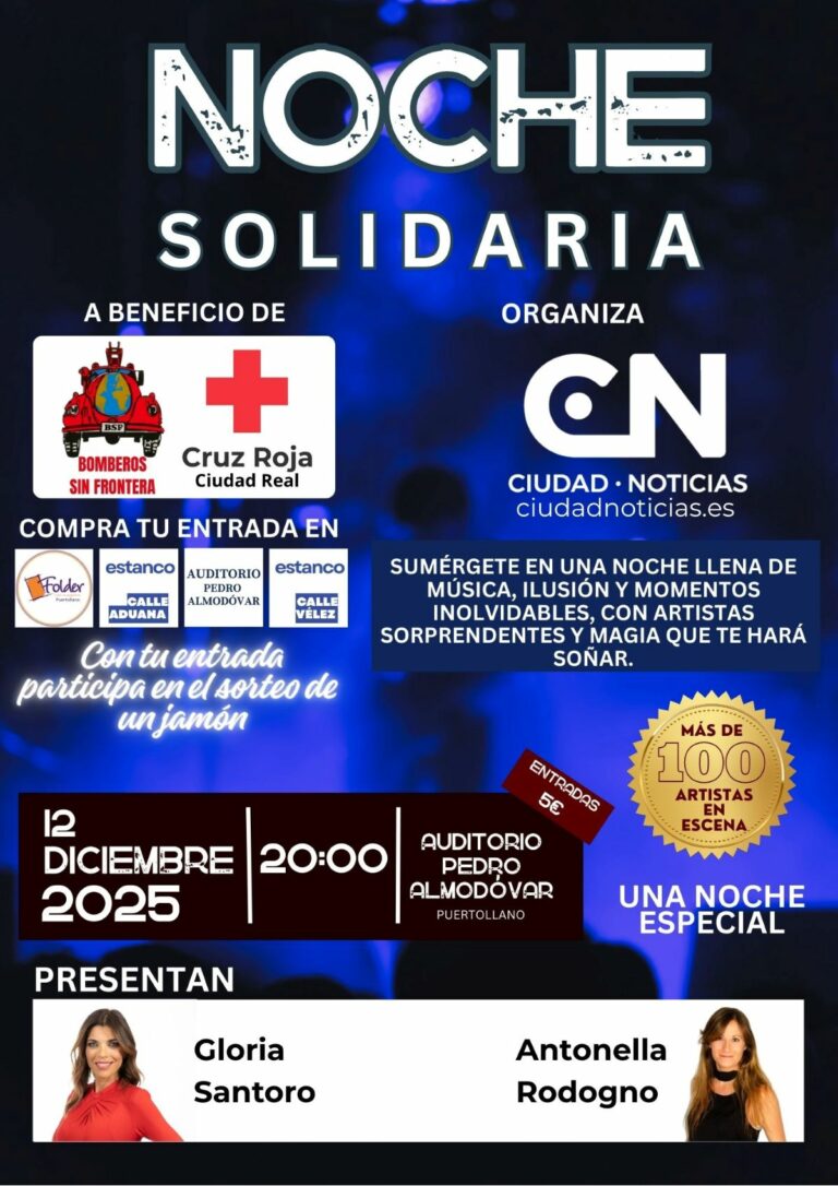 Noche Solidaria 2025: Puertollano se vuelca un año más con una gala única de música, homenaje y solidaridad