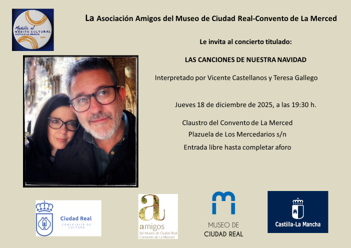 Vicente Castellanos y Teresa Gallego ofrecerán el concierto ‘Las canciones de nuestra Navidad’