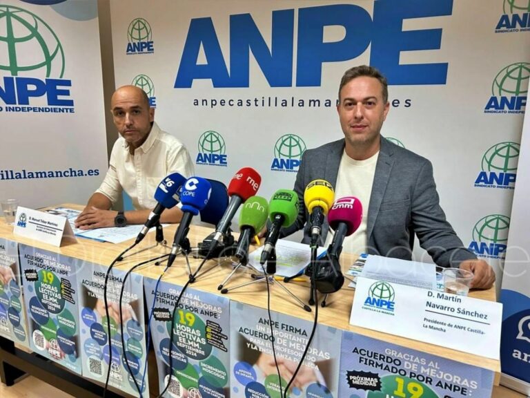 ANPE valora la reducción de horas lectivas y ratios del 2025 en Castilla-La Mancha