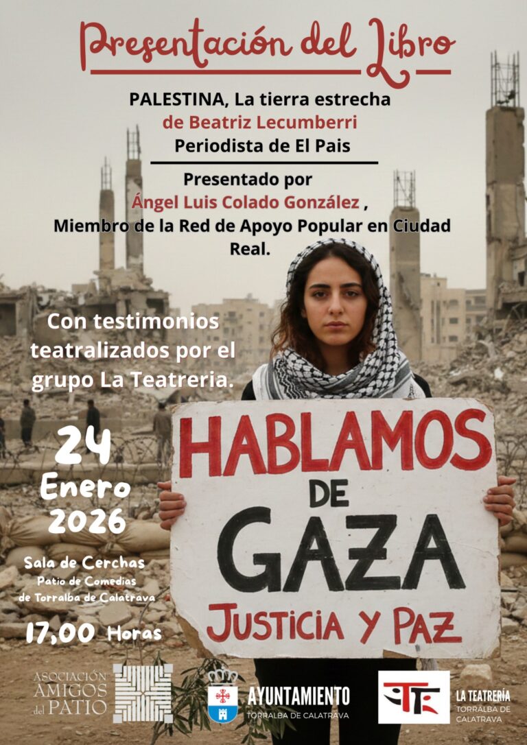 Torralba de Calatrava acoge la presentación del libro «Palestina, la tierra estrecha»