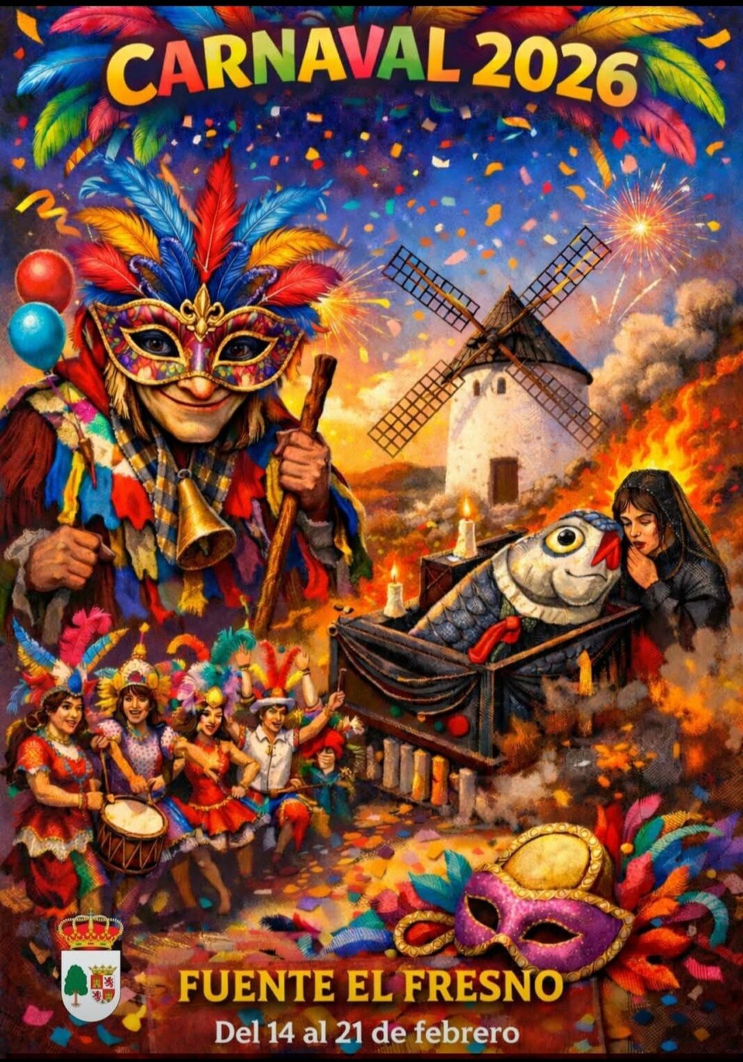 Fuente del Fresno despliega su programa de Carnaval 2026 con bailes, concursos y desfiles desde el 7 de febrero