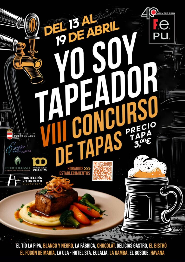 Puertollano: Once establecimientos participan en la semana de la tapa «Yo soy tapeador», del 13 al 19 de abril