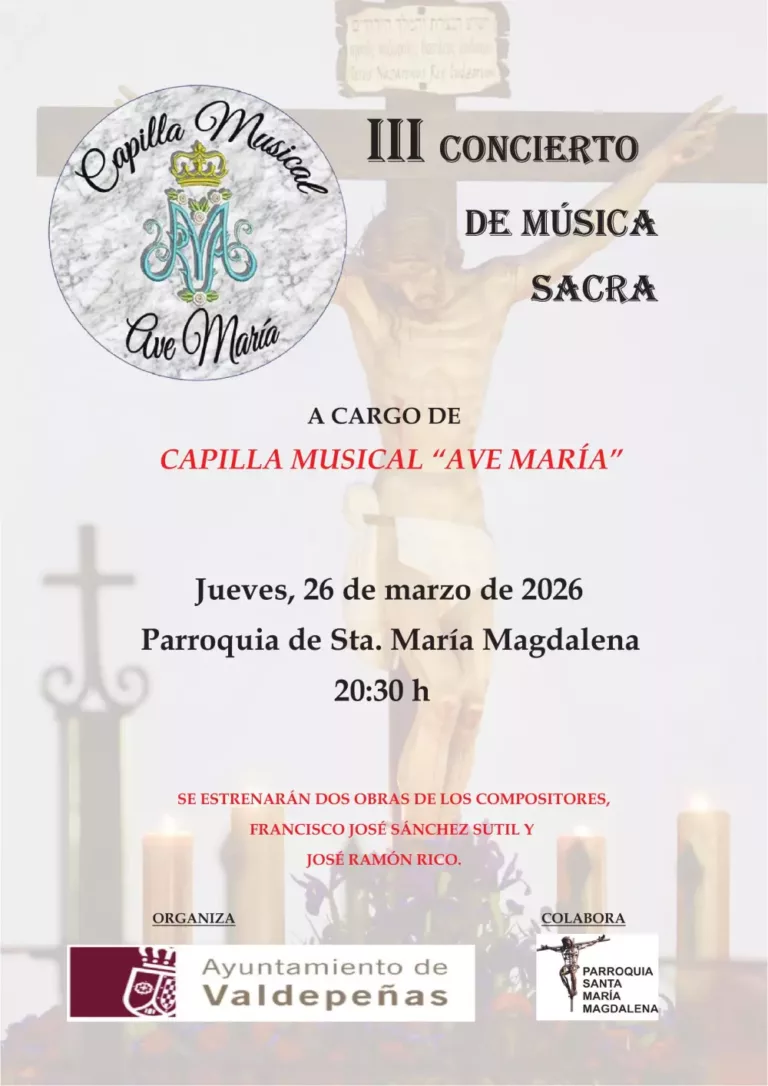 La Capilla Musical “Ave María” ofrecerá el III Concierto de Música Sacra en la parroquia de Santa María Magdalena