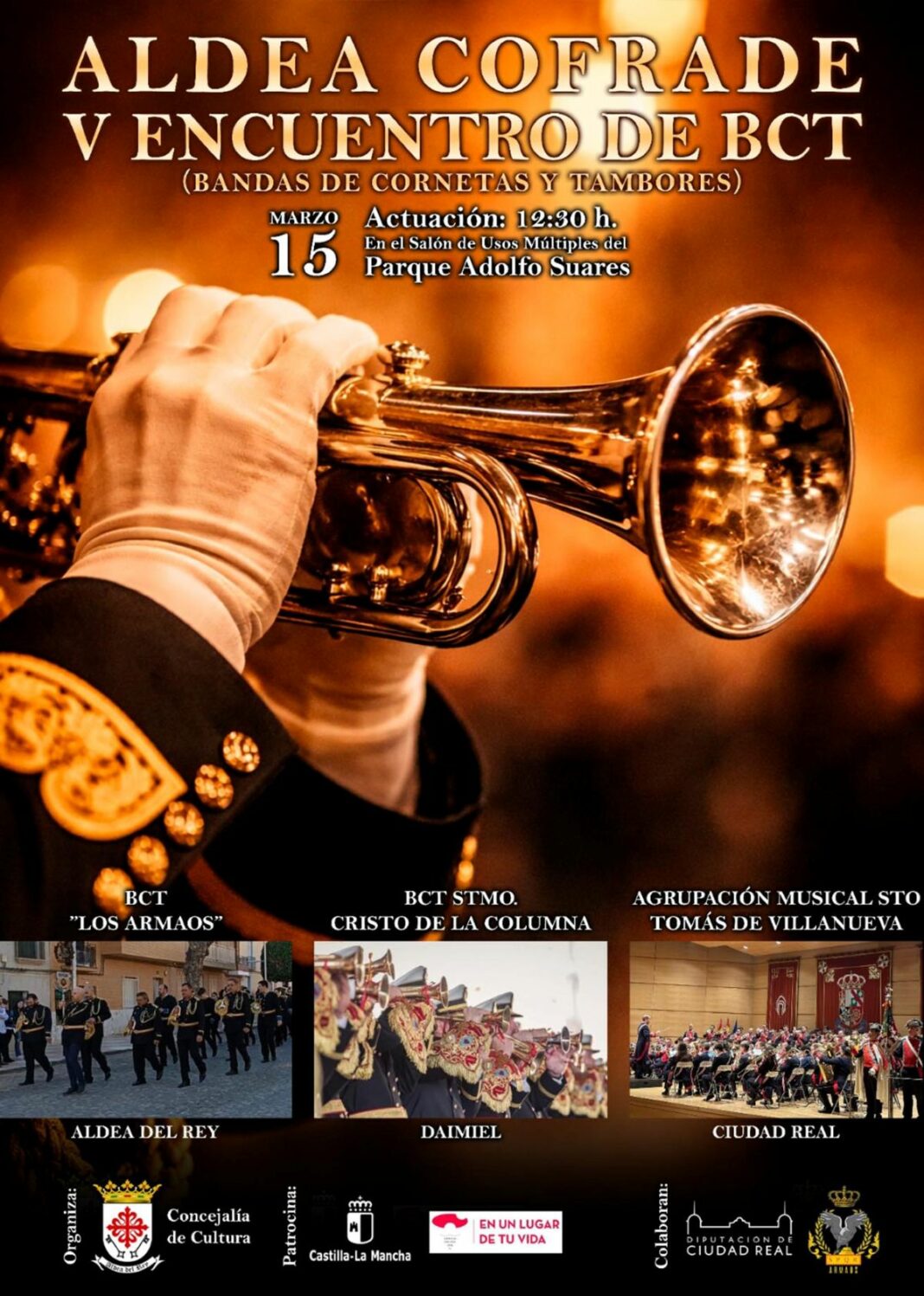 Cartel del V Encuentro de Bandas de Cornetas y Tambores “Aldea Cofrade”