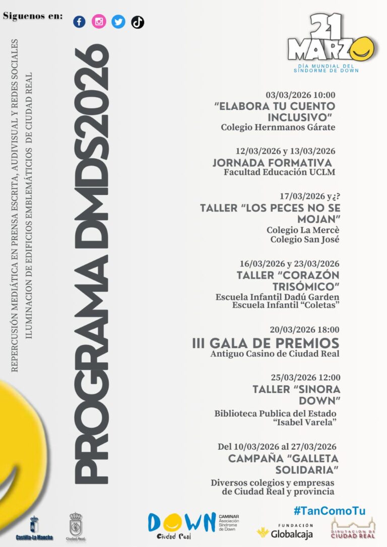 Ciudad Real se suma al Día Mundial del Síndrome de Down con un mes de actividades bajo el lema “No soy yo, eres tú”