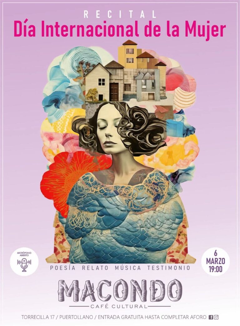 Puertollano: Micrófono abierto de poesía, relato y música por el 8M en Macondo Café Cultural